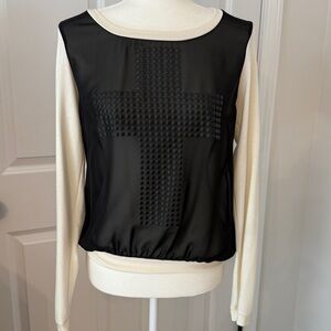 Love Culture Black and Gray Sheer Top